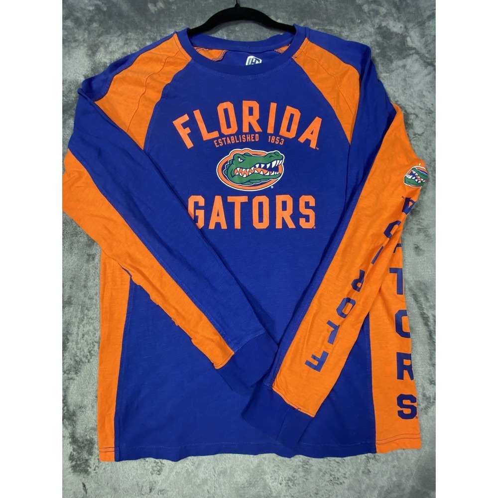 Florida Gators Shirt Men Large Blue Orange Varsity Classics Long Sleeve Two Tone